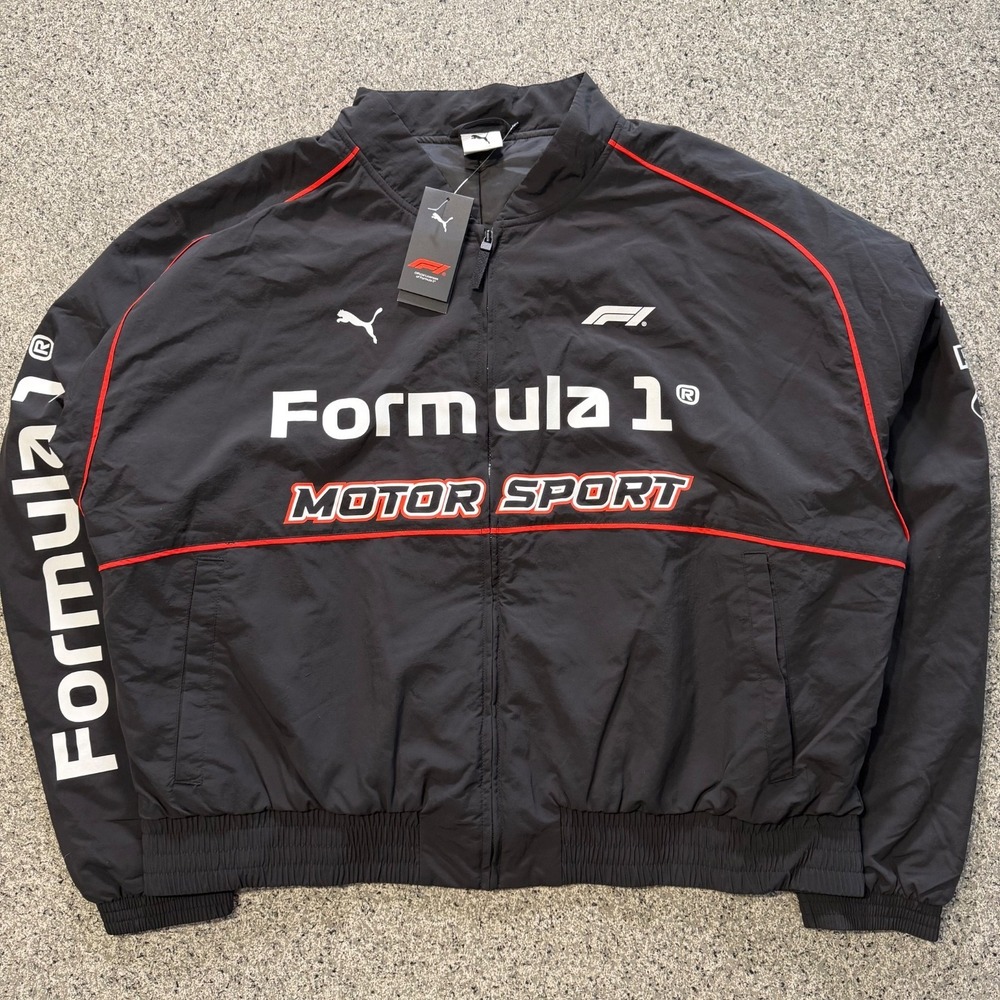 Puma F1 Pilot Jacket Mens XXL Formula 1 Bomber Full Zip Black 635353 01